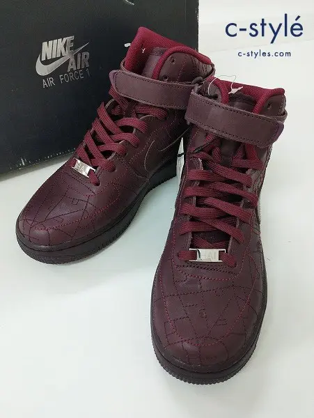 NIKE ナイキ スニーカー 23.5cm ワインレッド系 WMNS AIR FORCE 1 HI FW QS 704010-600 レディース