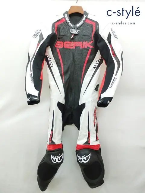 BERIK ベリック レーシングスーツ 54 ホワイト×ブラック 革ツナギ RACE-DEP. 2.0 GP-RACE