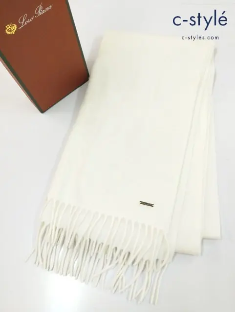 Loro Piana ロロピアーナ マフラー ホワイト カシミヤ100% イタリア製 ストール FAA1056