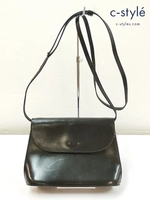 ISSEY MIYAKE イッセイミヤケ ショルダーバッグ ブラック レザー