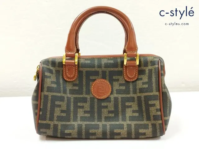 FENDI フェンディ ハンドバッグ ブラウン系 FFロゴ イタリア製 ミニボストン