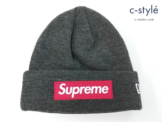 Supreme×NEW ERA シュプリーム×ニューエラ ニット帽 グレー Box Logo Beanie ビーニー
