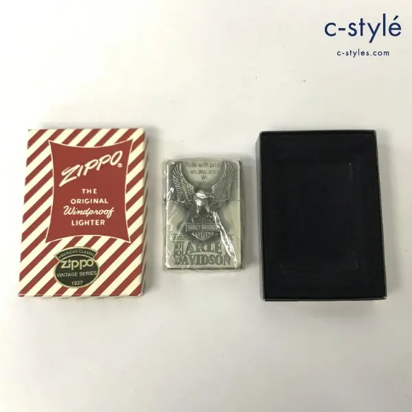 ZIPPO ジッポー オイルライター HARLEY-DAVIDSON MOTOR CYCLES シルバー ’95 イーグル メタル貼り