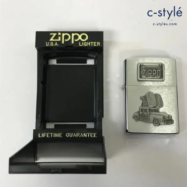 ZIPPO ジッポー オイルライター CAR 車 シルバー ’98 メタル貼り 立体プレート