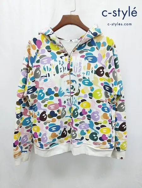 BABY MILO ベイビーマイロ ジップアップパーカー M マルチカラー A BATHING APE