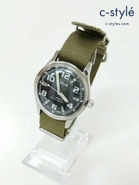 ORIS オリス 腕時計 カーキ×ブラック 17JEWELS SHOCK PROOF 手巻き