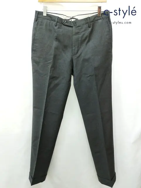 INCOTEX インコテックス スラックスパンツ 48 ブラック系 ウール100% SUPER100’s SLOWEAR