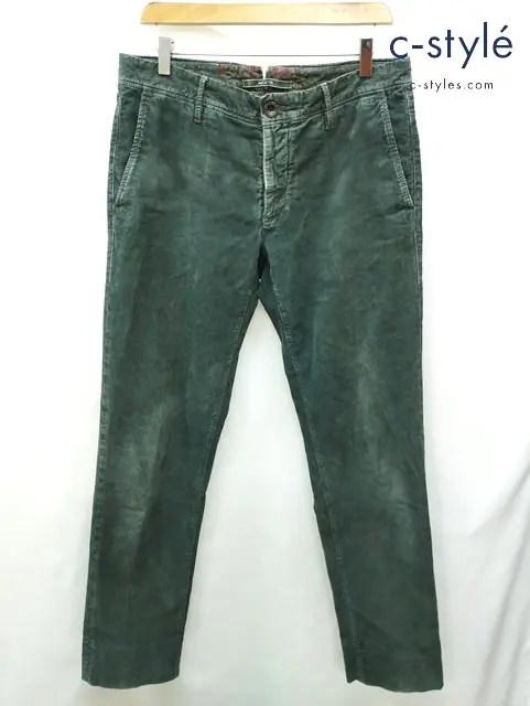 INCOTEX インコテックス コーデュロイパンツ 33 グリーン系 SLACKS SLOWEAR