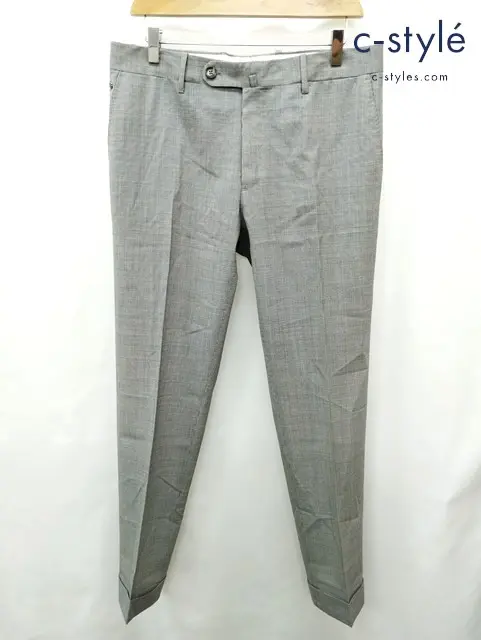 GTA ジーティーアー スラックスパンツ 48 ブラック×グレー 千鳥柄 IL PANTALONE