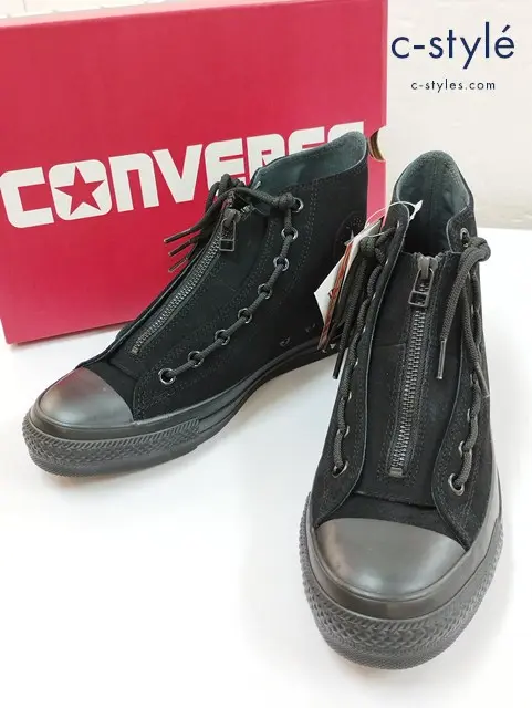 ONVERSE コンバース スニーカー 27.5cm ブラック ハイカット SUEDE ALL STAR R CENTERZIP HI 31310140