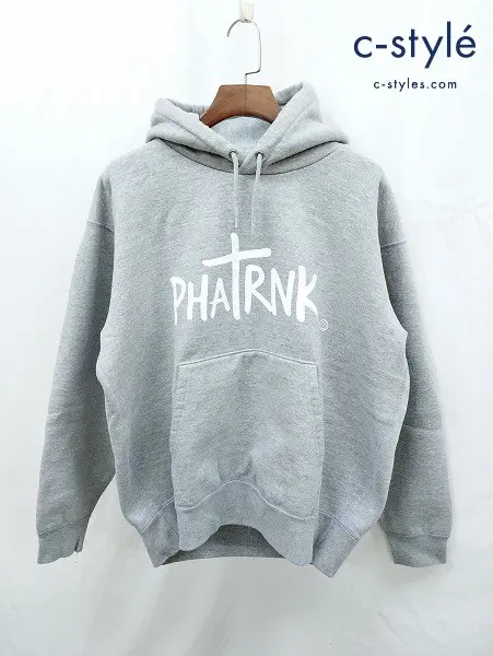 PHATRNK ファットランク パーカー XXL グレー系 コットン100% ヘビーウェイト ロゴプリント プルオーバー