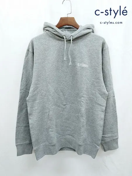 STUSSY ステューシー パーカー XL グレー系 コットン100% 刺繍 スウェット