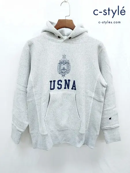 Champion チャンピオン パーカー L グレー系 リバースウィーブ スウェット フーディ USNA ISSUE C3-Q119