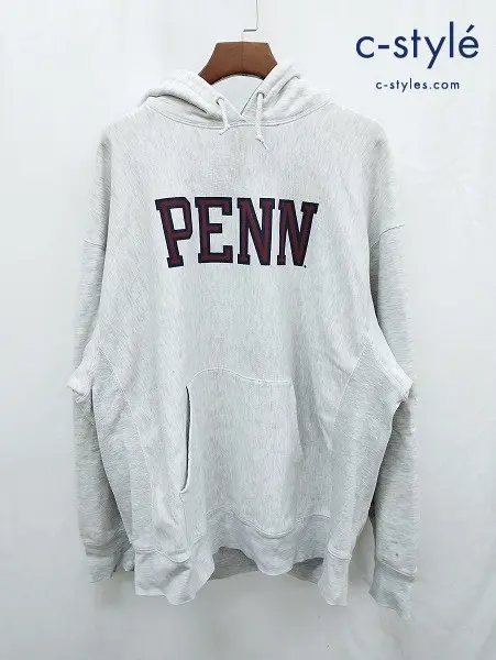 Champion チャンピオン パーカー XXL ライトグレー系 リバースウィーブ スウェット PENN