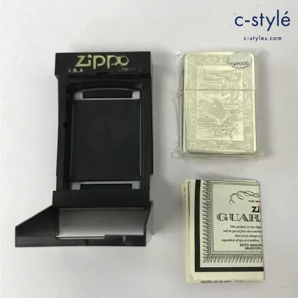ZIPPO ジッポー オイルライター 鴨 エッチング イタリック体 斜体 シルバー ’91