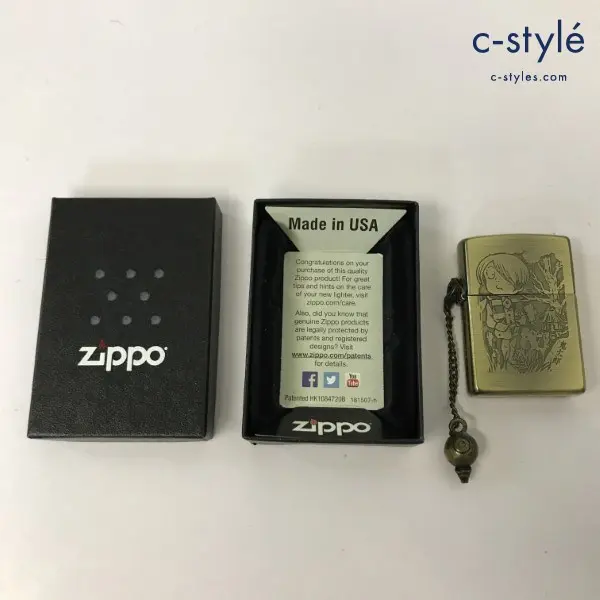 ZIPPO ジッポー オイルライター ゲゲゲの鬼太郎 水木しげる作画生活50周年記念 ゴールド ’99 チャーム付