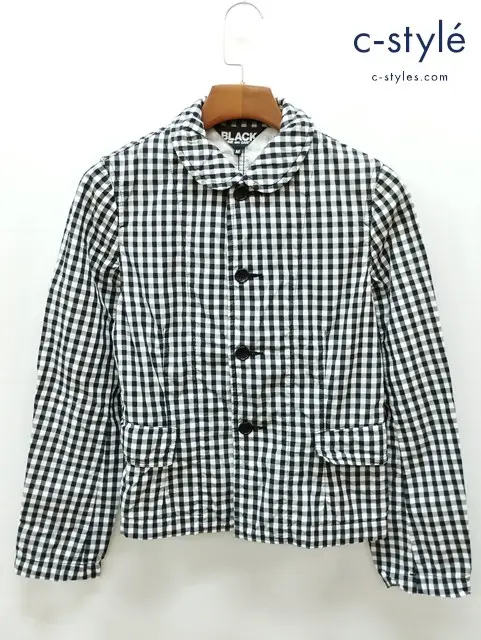 BLACK COMME des GARCONS ブラックコムデギャルソン シャツジャケット M ブラック×ホワイト レディース