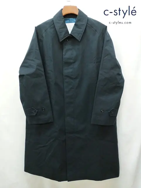 nanamica ナナミカ ロングコート S ブラック 日本製 コットン100% GORE-TEX Balmacaan Coat SUBF263