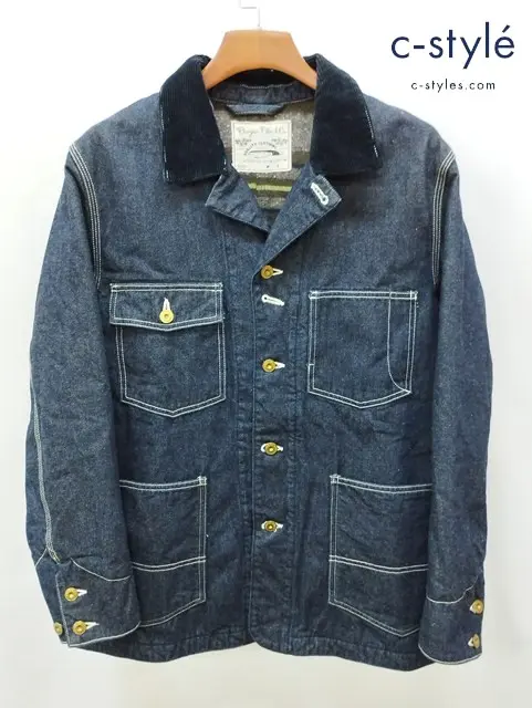BURGUS PLUS バーガスプラス デニムジャケット M インディゴ 綿100% 日本製 Blanket Lining Denim Coverall