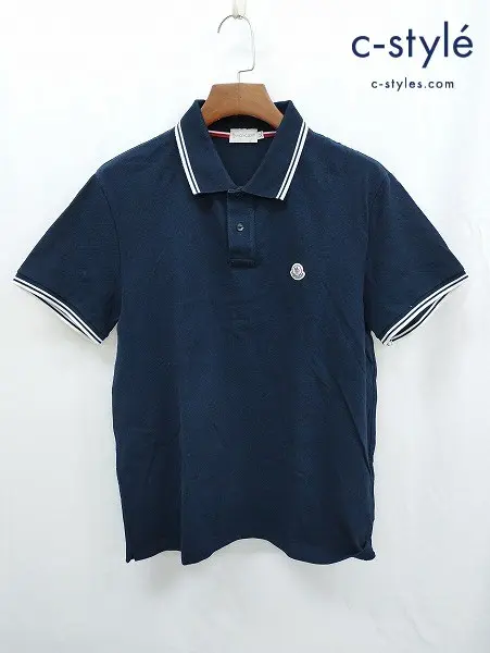 MONCLER モンクレール ポロシャツ XL ネイビー系 半袖 綿100% MAGLIA POLO MANICA CORTA 510918304399