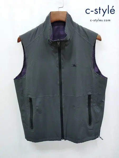 BURBERRY GOLF バーバリーゴルフ ベスト M グレー系 リバーシブル テック ナイロン BFP34-111-07