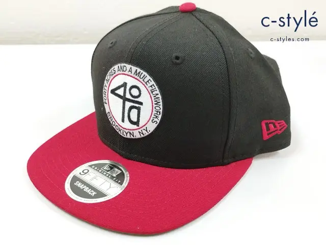 NEW ERA×SPIKE LEE ニューエラ キャップ OSFM ブラック×レッド 40ACRES OLD LOGO SNAPBACK