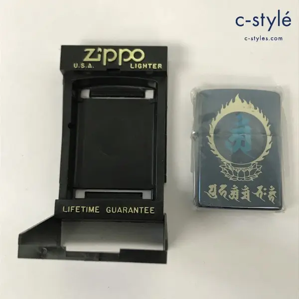 ZIPPO ジッポー オイルライター 梵字 アン 普賢菩薩 ブルーチタン ’97年
