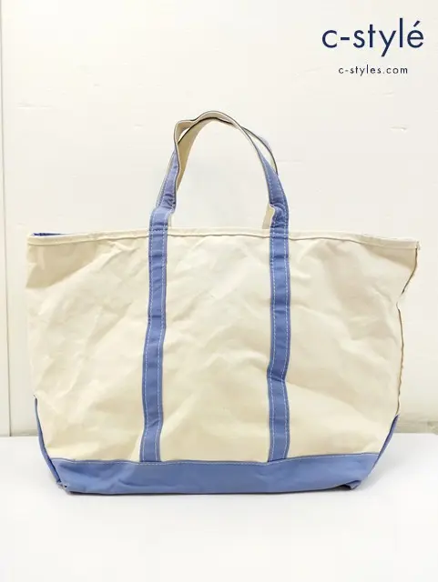 L.L.Bean エルエルビーン トートバッグ アイボリー系 綿100% USA製 BOAT AND TOTE ボート アンド トート