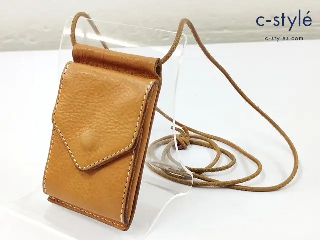 Hender Scheme エンダースキーマ パスケース キャメル系 レザー HANG WALLET コインケース