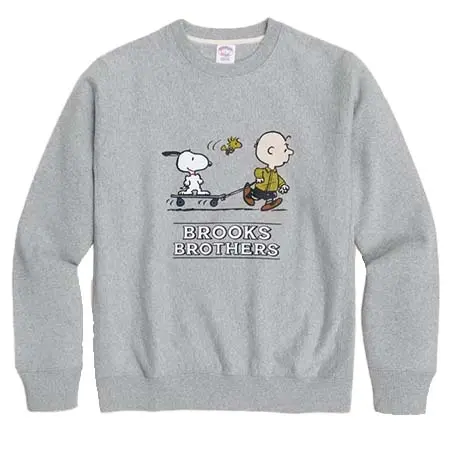 Brooks Brothers(ブルックスブラザーズ) Brooks Brothers × PEANUTS　コットンフレンチテリー　スヌーピー＆チャーリー・ブラウンプリント　スウェットシャツ 330002457