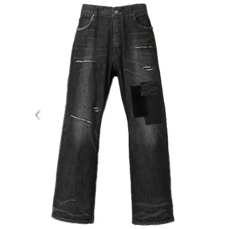 ISAMU KATAYAMA BACKLASH (イサムカタヤマバックラッシュ) xx KOSUKE MATSUI THE DENIM STRETCH SELVEDGE DENIM LOOSE FLARE PANTS “DARK.BLACK” D-705D-BK-KO