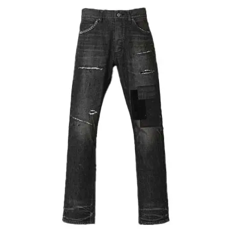 ISAMU KATAYAMA BACKLASH (イサムカタヤマバックラッシュ) xx KOSUKE MATSUI THE DENIM STRETCH SELVEDGE DENIM STRAIGHT PANTS “DARK.BLACK” D-701D-BK-KO