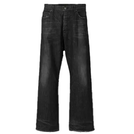 ISAMU KATAYAMA BACKLASH (イサムカタヤマバックラッシュ) THE DENIM STRETCH SELVEDGE DENIM LOOSE FLARE PANTS “DARK.BLACK” D-705D-BK