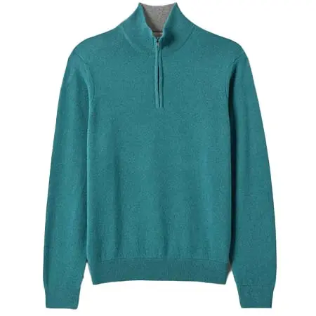 JOHNSTONS OF ELGIN(ジョンストンズオブエルガン) クラシック カシミア コントラスト ジップネック ジャンパー KAP05577