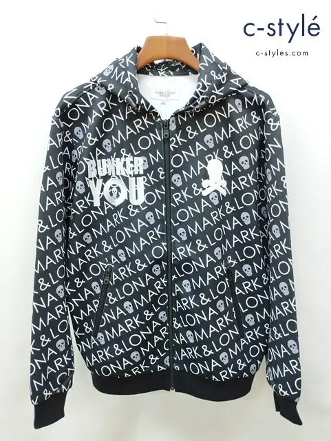 MARK&LONA マーク&ロナ ジップアップパーカー 50 ブラック Alpha Zip Up Hoodie MLM-4A-AD30