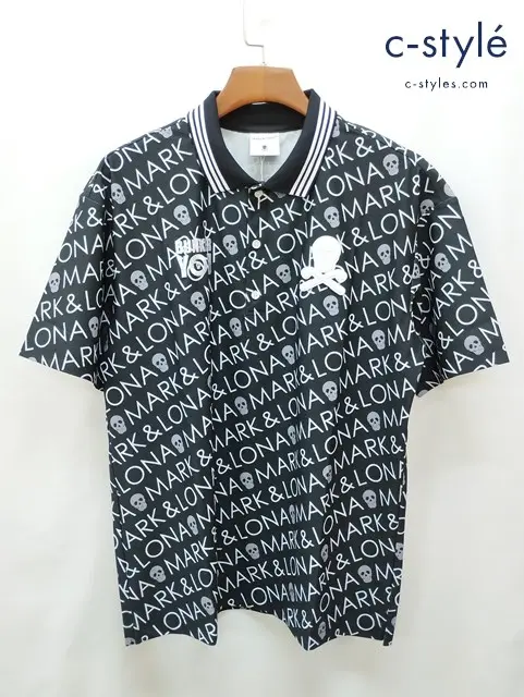 MARK&LONA マーク&ロナ ポロシャツ 50 ブラック 半袖 Alpha Polo MLM-4A-AP30