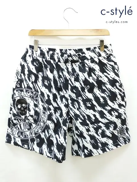 MARK&LONA ショートパンツ 50 ホワイト×ブラック ポリエステル100 Act Panther Shorts MFM-4A-AT06