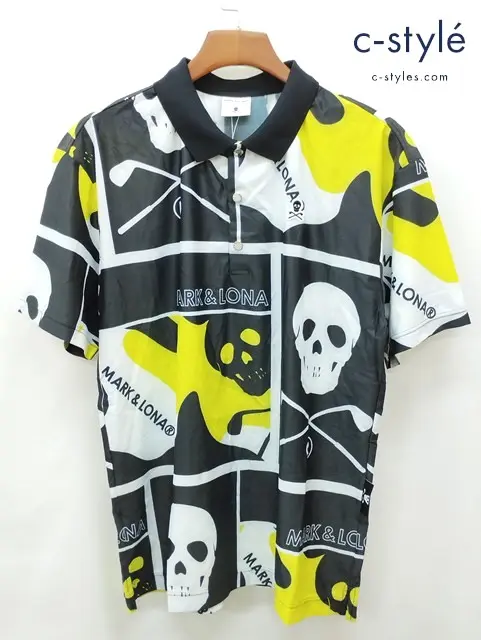 MARK&LONA マーク&ロナ ポロシャツ 50 ブラック系 半袖 Cray Mesh Polo MLM-4A-AP01