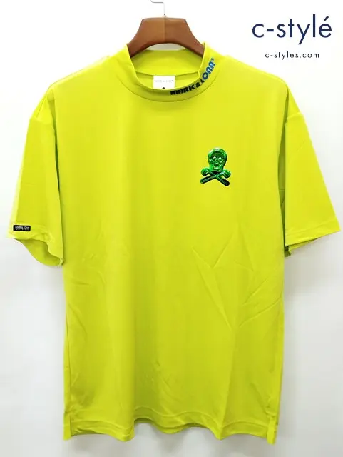 MARK&LONA マーク&ロナ Tシャツ 50 グリーン系 半袖 モックネック ポリエステル100 MLM-4A-AA05
