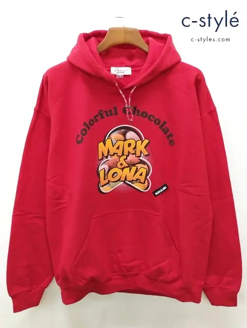 MARK&LONA マーク&ロナ プルオーバーパーカー 48 レッド M&L Pop Tone Hoodie MLM-5A-AC20