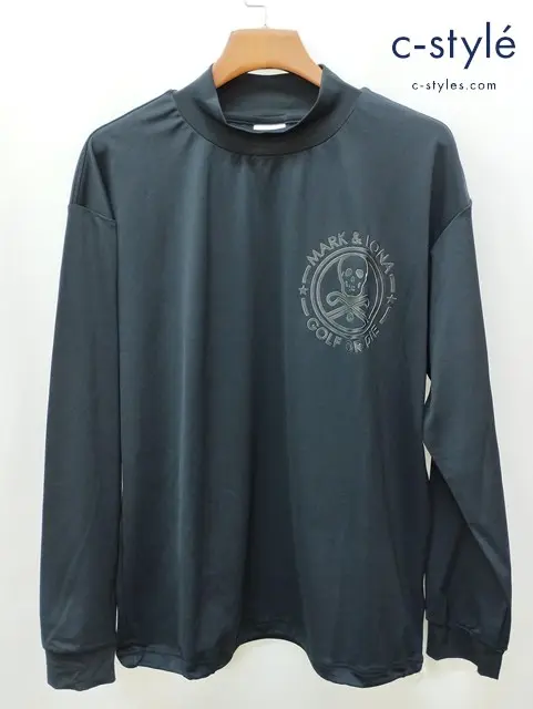 MARK&LONA マーク&ロナ ロングTシャツ 50 ブラック 長袖 モックネック Pulsar Crew Top MLM-2C-AA32