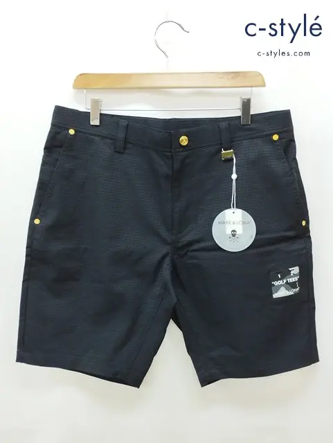 MARK&LONA マーク&ロナ ショートパンツ 50 ネイビー 千鳥柄 Jagged Dry Tech Shorts MLM-3B-AT15