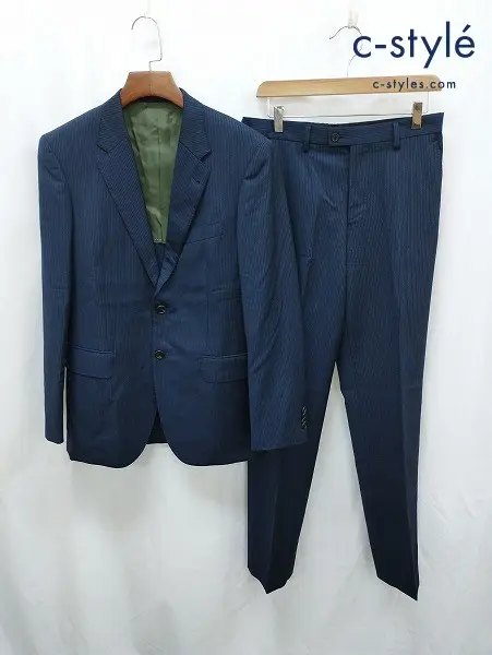 Paul Smith LONDON ポールスミスロンドン スーツ L ネイビー系 ストライプ 2B Ermenegildo Zegna