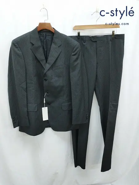 Salvatore Ferragamo サルヴァトーレフェラガモ スーツ 52 グレー イタリア製 3B fine worsted SUPER 100s