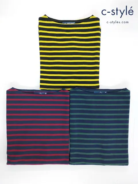 SAINT JAMES セントジェームス 長袖Tシャツ SM/M 綿100% フランス製 ボーダー ロンT バスクシャツ 計3点
