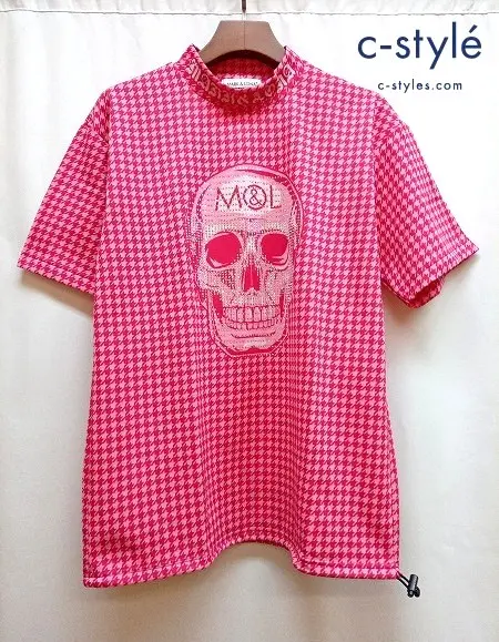 MARK＆LONA マーク＆ロナ Tシャツ 50 ピンク 半袖 Vanitas Sparkle Mock Neck Tee MLM-5A-AA10
