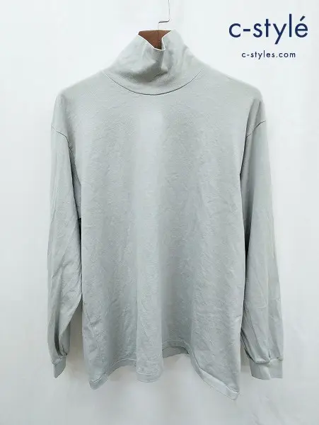 AURALEE オーラリー ハイネックTシャツ 3 グレー系 長袖 LUSTER PLAITING HI NECK TEE 綿100％ 日本製