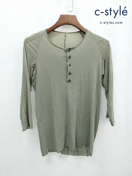 DEVOA デヴォア ヘンリーネックTシャツ 2 カーキ 日本製