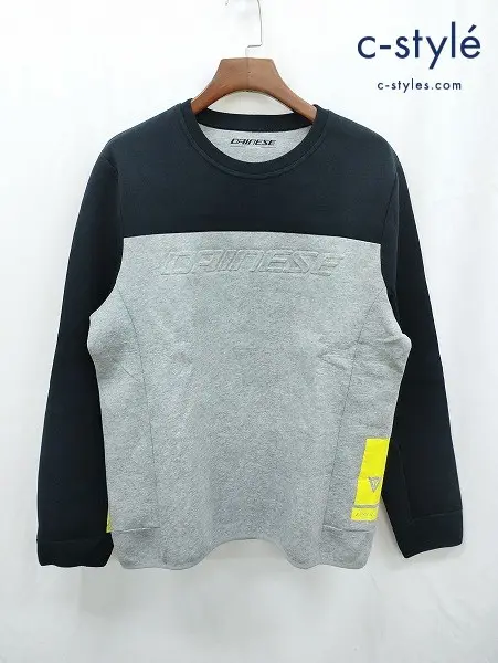 DAINESE ダイネーゼ スウェットシャツ XL グレー×ブラック CONTRAST SWEATSHIRTS 201896790
