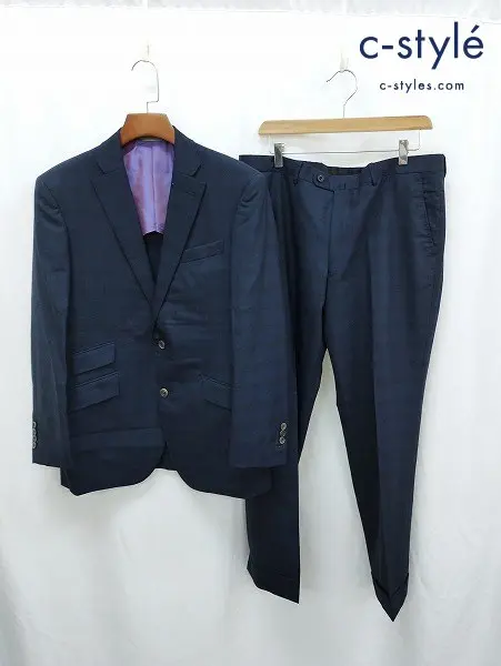 RICHARD JAMES リチャードジェームス スーツ ジャケット 38S パンツ 91 ネイビー系 チェック柄 JOM81-3